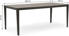 Dining Tuintafel  180x90 cm Taupe Livo