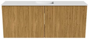 Mondiaz Joya 100cm toiletmeubel oak met wastafel faye midden zonder kraangat talc
