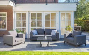 Flow. Square loungeset sooty All Weather loungeset Antraciet Sunbrella loungeset LoungesetStoel-bank loungeset outdoor textiel - weerbestendig