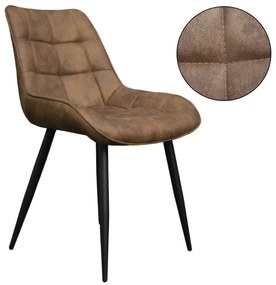 Eetkamerstoel - Loena - stof Cowboy retro lederlook taupe