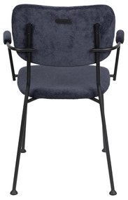Zuiver Benson Design Stoel Met Armleuningen Donkerblauw