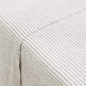 Gestreept plat laken in gewassen linnen, Limona