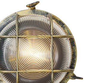 Buiten wand- en plafondlamp antiek goud rond IP44 - Noutica Industriele / Industrie / Industrial E27 IP44 Buitenverlichting
