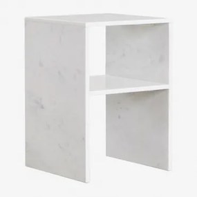 Vierkante Bijzettafel 35x35 Cm In Gabrielle Marmer Wit Marmer - Sklum