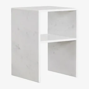 Vierkante Bijzettafel 35x35 Cm In Gabrielle Marmer Wit Marmer - Sklum