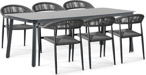 Tuinset 6 personen 220 cm Rope Grijs De Laan Projects
