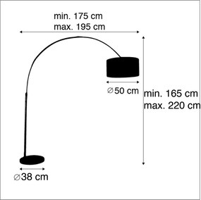 Booglamp staal mosgroene kap 50/50/25 - XXL Modern E27 Binnenverlichting Lamp