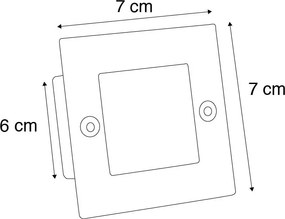 Set van 6 moderne inbouwspots staal incl LED - Square 7