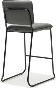 Barkruk Milaan - leer Vintage antraciet