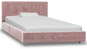 vidaXL Bedframe fluweel roze 90x200 cm