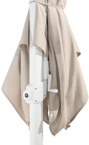 4 Seasons Outdoor Siesta PREMIUM 300 x 300 cm parasol zand doek met wit frame Parasol   houtkleur weerbestendig