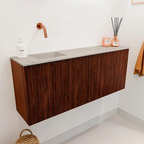 Mondiaz Joya DLux 100cm toiletmeubel ruby met wastafel faye links zonder kraangat opalo