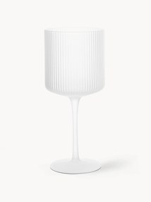 Mondgeblazen rode wijnglazen Ripple met groefreliëf, 2-delig