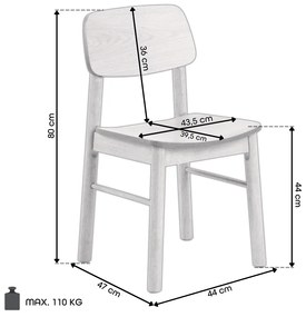 ZARION Natuurlijk Eiken - HOUTEN STOEL VOOR KEUKEN, WOONKAMER, RESTAURANT