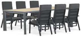 Tuinset 6 personen 240 cm Aluminium/teak Grijs Lifestyle Garden Furniture Marseille/Borello