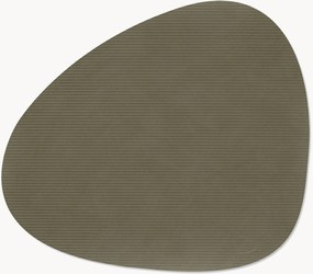 Handgemaakte asymmetrische leren placemats Curve, 4-delig