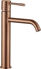 Wastafelkraan Rea Lungo Diamond Brush Copper High