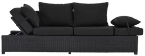 Lesli Living  Loungebank - Roma - Zwart - Wicker - Lesli Living