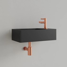 Sanigoods Luko fontein 40x22cm rechts met kraangat mat zwart
