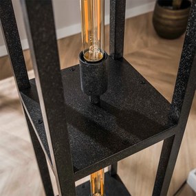 Vloerlamp 4-lichts Zwart