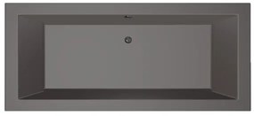 Xenz Society Duobad - 180x80x53 - afvoer Midden - acryl - antraciet 6853-05