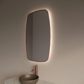 Gliss Design Epos spiegel met LED-verlichting 60x100cm verticaal rosé koper