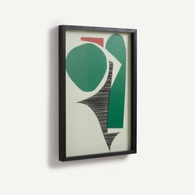 Wandkader van bedrukt papier, met de hand geborduurd, AZIO
