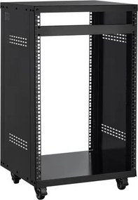 VEVOR 16U AV-rack, 90,7 kg, thuisstudio-rack met vergrendelbare wielen, open frame serverkast, geventileerd ontwerp, voor montage van 482 mm audio-, video-, muziek- en IT-apparatuur
