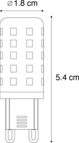Set van 5 G9 LED lampen helder 2W 370 lm 3000K