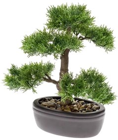Emerald Kunstplant ceder bonsai groen 32 cm 420001