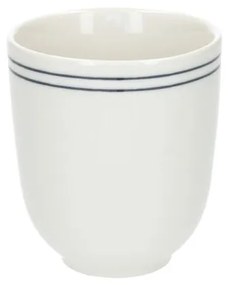 Beker met blauwe streep, organisch, porselein,Ø 7,6 cm