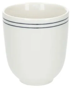 Beker met blauwe streep, organisch, porselein,Ø 7,6 cm