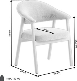 GARDA beige mélange (stof Lake 120) / gebleekt eiken geolied - GESTOFFEERDE STOEL VOOR WOONKAMER/EETKAMER