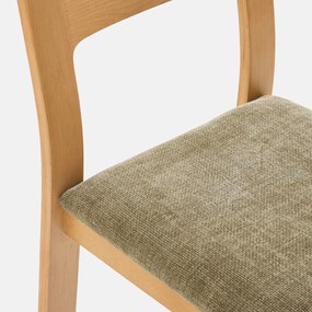 Set van 2 massief eiken gestoffeerde stoelen Talet