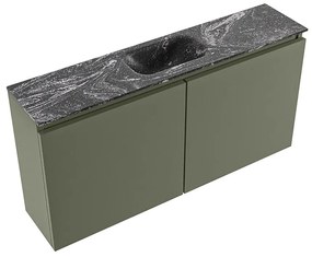 Mondiaz Ture DLux toiletmeubel 100cm army met wastafel lava midden met kraangat