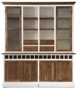 Rivièra Maison - Driftwood Double Cabinet with Winerack - Kleur: wit
