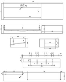 SSI Design New York wastafel Solid Surface 140x37,6x20cm