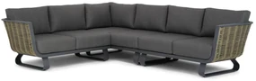 Hoek loungeset 6 personen Aluminium/wicker Grijs Santika Furniture Santika Tika