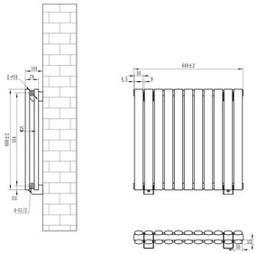 Eastbrook Tunstall dubbele radiator 65x60cm 1010W antraciet