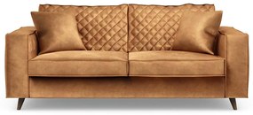 Rivièra Maison - Kendall Sofa 2,5 Seater, velvet, cognac - Kleur: bruin