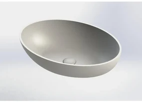 Royal plaza Cinea opzetwastafel 57x40,5cm z/kraangat z/overl. mat wit