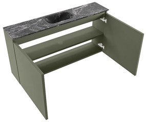 Mondiaz Ture DLux toiletmeubel 100cm army met wastafel lava midden zonder kraangat