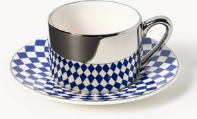 Handgemaakte espressokopjes Aunty met schoteltjes, 4-delig