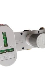 Brauer Brushed Carving inbouwthermostaat en 2 stopkranen RVS geborsteld PVD
