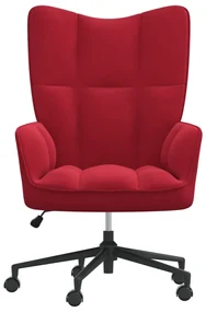 vidaXL Relaxstoel fluweel wijnrood
