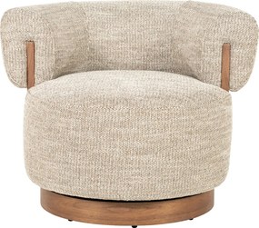 Fauteuil Met Hout Draaibaar Taupe
