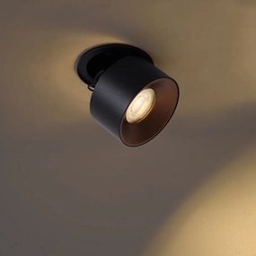 Moderne inbouwspot zwart met brons GU10 50mm - Echo