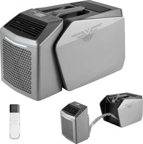 VEVOR Mobiele Airconditioner 580W, 4850 BTU Draagbare Airconditioner, Mobiele Airconditioner met Afvoerslang, Afstandsbediening, 24-uurs Timer, Camping Airconditioner met 200m³/u Luchtstroom voor Campers, Tenten, Vrachtwagens, Donkergrijs