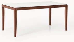 Eettafel Jackson met tafelblad in marmerlook, verschillende formaten, bruin