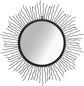 vidaXL Wandspiegel sunburst 80 cm zwart